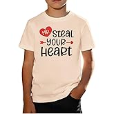 Ritatte Toddler Valentines Shirts Boys Girls Funny Valentine Vibes Letter Clothes Kids Casual Short Sleeve Tee Tops