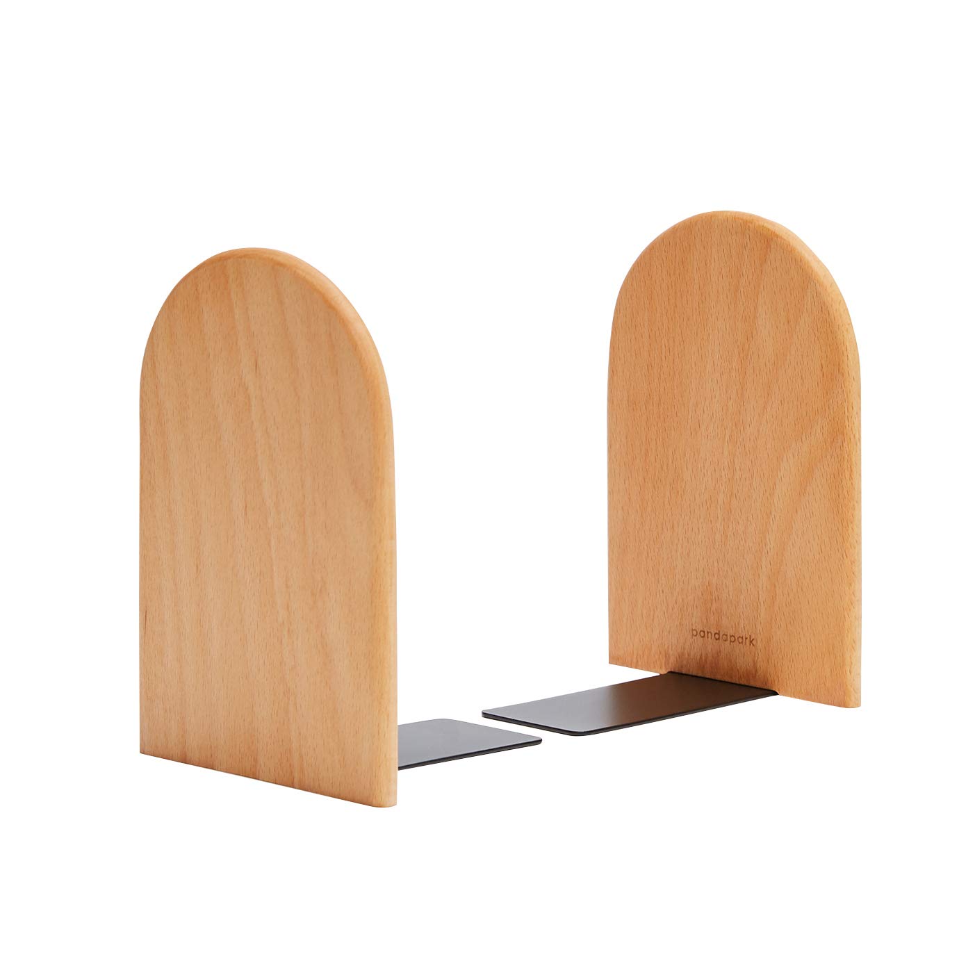 Pandapark Wood Bookends,Non-Skid Bookend for Shelves,Heavy Duty Bookends,Book Stand for Books/CDs,1 Pair