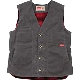 Stormy Kromer Waxed Button Vest with Flannel Lining | Men's Sleeveless Outerwear Vest