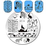 Born Pretty Nail Art Stamping Template Image Plate Zebra Wolf Animal Patterns BP16