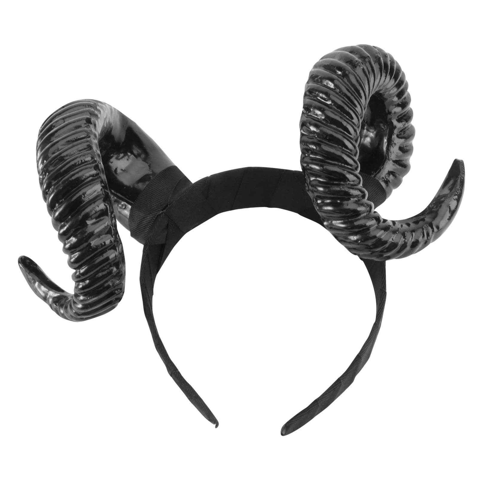 Large Horn Headband Black Devil Horn Hair Hoop Cosplay Ox Hair Accessories for Halloween Costume Cosplay Photo Props, 27x12.5 Cm