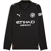 Men’s Manchester City FC 2025/26 Replica Away Soccer Jersey, Long Sleeve - Black