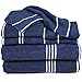 8-Piece Towel Set - Cotton Bathroom Accessories with 2 Bath Towels, 2 Hand Towels, 2 Washcloths, and 2 Fingertip Cloths by Bedford Home (Navy)