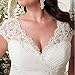YIPEISHA Women's Elegant Applique Lace Wedding Dress V Neck Plus Size Beach Bridal Gowns