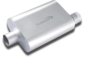 Floshine Universal Mufflers Dual Chamber 2.5" offset inlet (ID) 2.5" center outlet (ID) Performance Automotive Muffler Exhaust FH42541