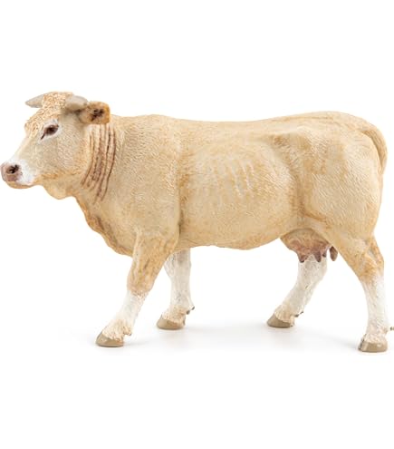 Papo – Figurine Veau Charolais 51157 – Peinte à La Main – Réaliste – Dès 10 Mois – 8 X 4 X 6 Cm