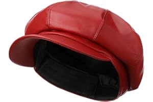 Floraltop Gatsby Newsboy Caps for Women 8 Panel PU Leather Apple Cap Vintage Beret Hat Gatsbie Hat for Women Gift