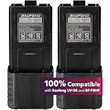 2pc BAOFENG BL-5 3800mAh Extended Batteries Compatible with UV-5R BF-8HP UV-5RX3 RD-5R UV-5RTP UV-5R+, UV-5X3, Extended Recha