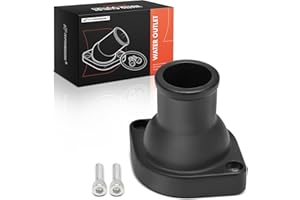 A-Premium Water Neck/Thermostat Housing Compatible with GM Small Block LS, Black Aluminum, Straight, with 2 Bolts, 4.7L 5.3L 