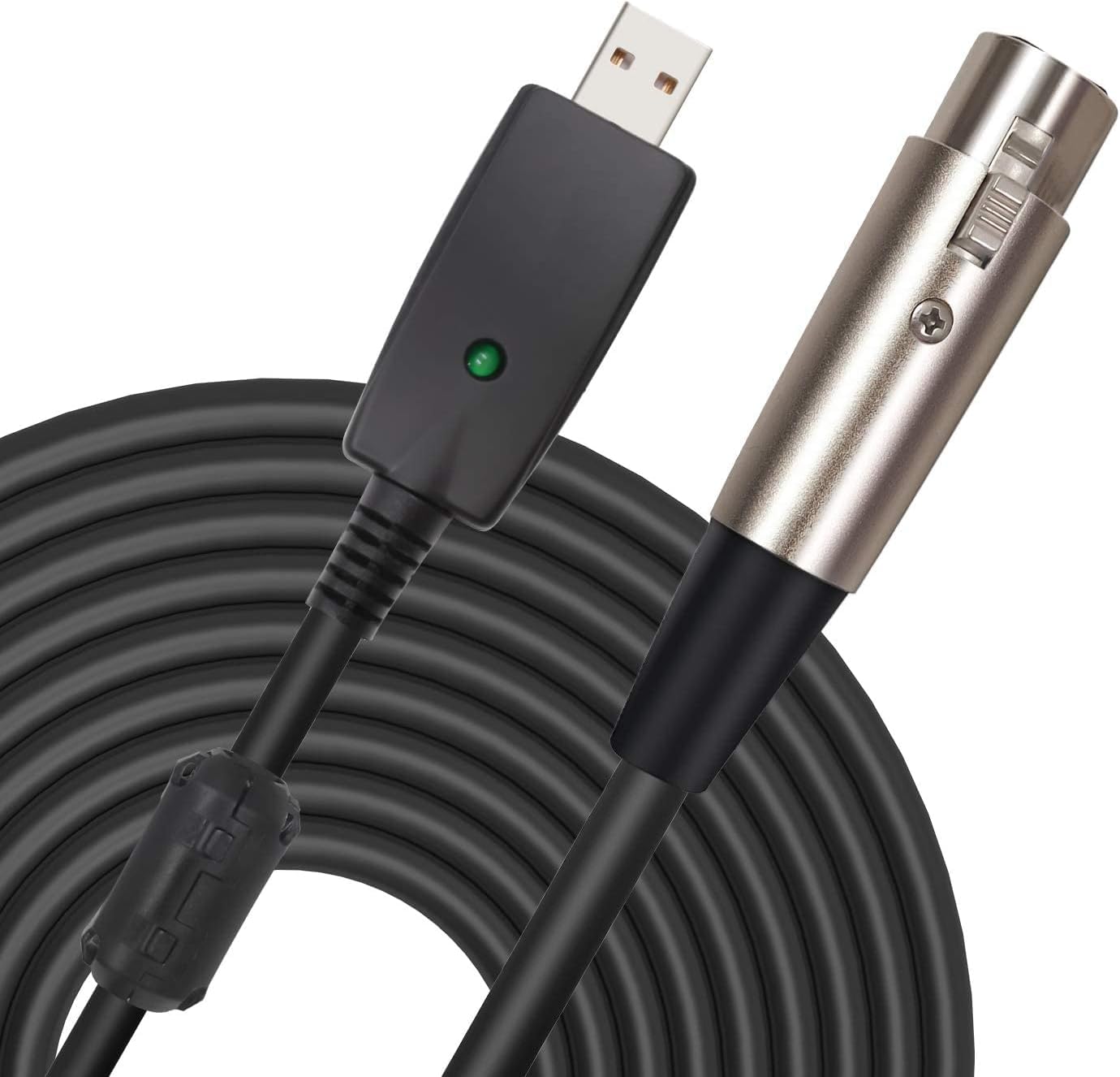 XIMIZU USB Male to XLR Female 3 Pin Converter Guitar Cable Studio Audio Cable Connector Cords Adapter for Instruments Recording Karaoke Singing or Microphones(9.6FT/2.8M)