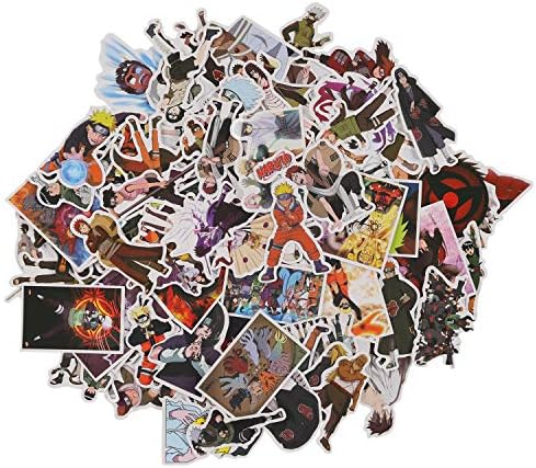 KAMSPARK Naruto Anime Cartoon Vinyl Stickers for Laptop, Luggage, Fridge, Car, Bicycle, Skateboard, Guitar - Waterproof, 100Pcs