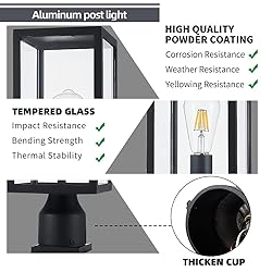 Windben Large 15 inch Outdoor Post Light,Lamp Post