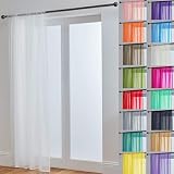 John Aird Lucy Voile Curtains Rod Pocket Slot Top 58x48 White 1 Panel