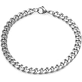 Amazon Essentials Men's Cuban Chain Link Bracelet