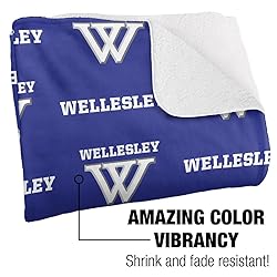 Wellesley College Blanket, 60"x80" Logo