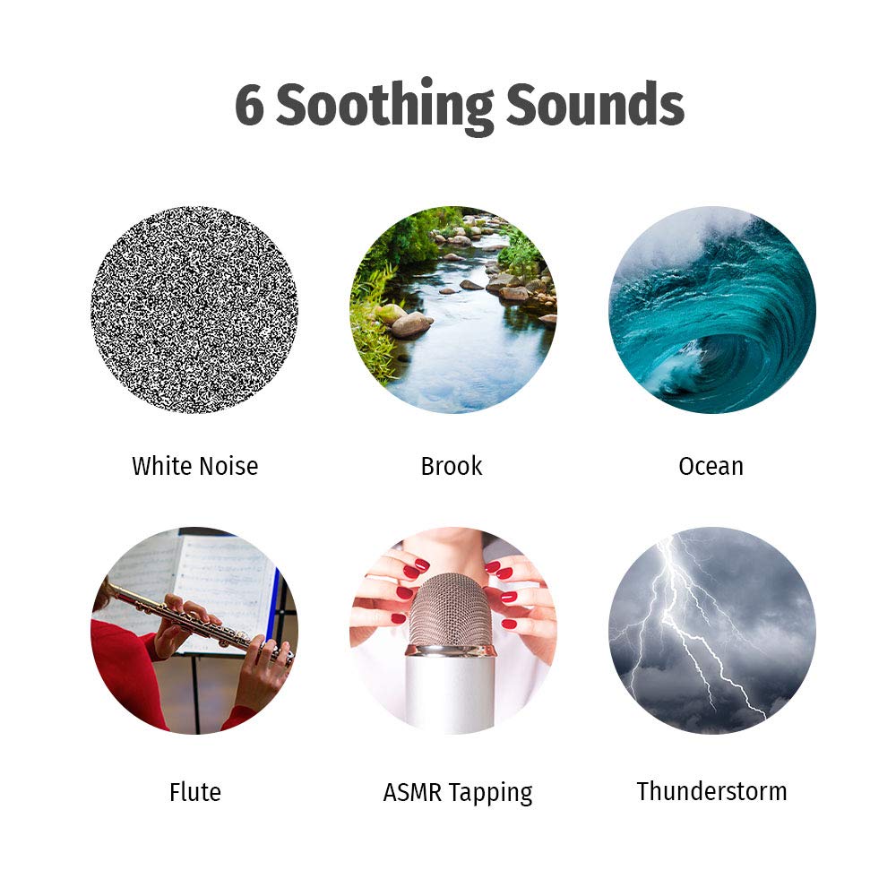 Homedics Traveler SoundSleep White Noise Sound Machine, Small Sound Machine with 6 Relaxing Sounds and Color Changing Night-Light, Portable Sound Therapy for Home, Office, Nursery, Auto-Off Timer