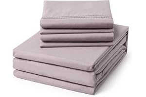 ClevaHome Queen Size Sheet Set - 6 Piece Soft Breathable Luxury Bed Sheet Set - Shrinkage & Fade Resistant Embroidered Beddin