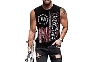 Heralady 4th of July Shirts Mens Muscle Tank Top 1776 Sleeveless Graphic Gym Workout American Flag Shirt