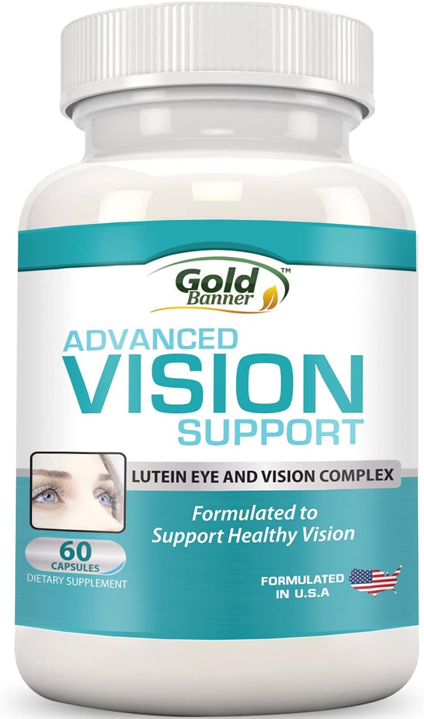 Lutein Advance Vision Support - Vision Formula Pills with Lutein, Bilberry, Zinc, Grapeseed & Essential Vitamins - All Natural Retina Capsules for Eye Health