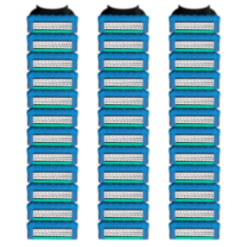 Photo 1 of 36 Blades Replacement Parts for GL-Fusion 5 Style Razors (Blue-Green), Wet Razors Men's Blades Value Packs