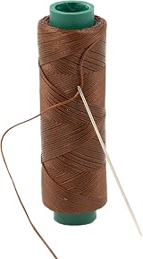 Shelver Waxed Thread 1mm 100m Brown Leather Upholstery Heavy Duty Sewing