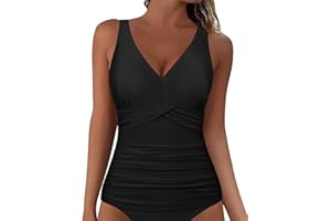 Women's Underwire Tankini Top Only V Neck Modest Swimsuits Ruched Tummy Control Bathing Suit Tops