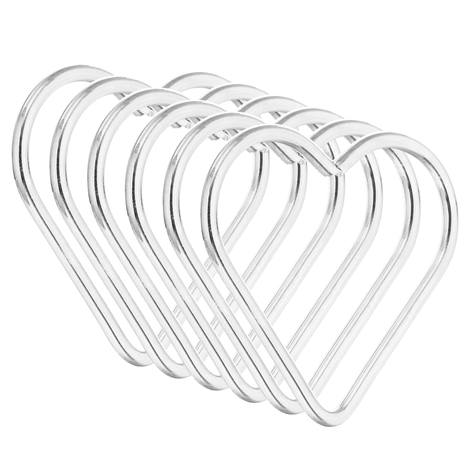 PATIKIL 2inch Dream Catcher Rings, 6 Pcs Metal Heart Shape Macrame Wreath Floral Ring Hoop for Home DIY Craft Wedding Wall Hanging Decorations, White Silver — image 1