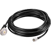 Eightwood NMO Antenna Mount to Mini-UHF Male Extension Cable RG58 16.4ft | for Two-Way CB Mobile Radio, Radio Antenna, Radio Scanner