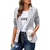 Womens Casual Blazers Long Sleeve Lapel Button Slim Work Office Blazer Jacket
