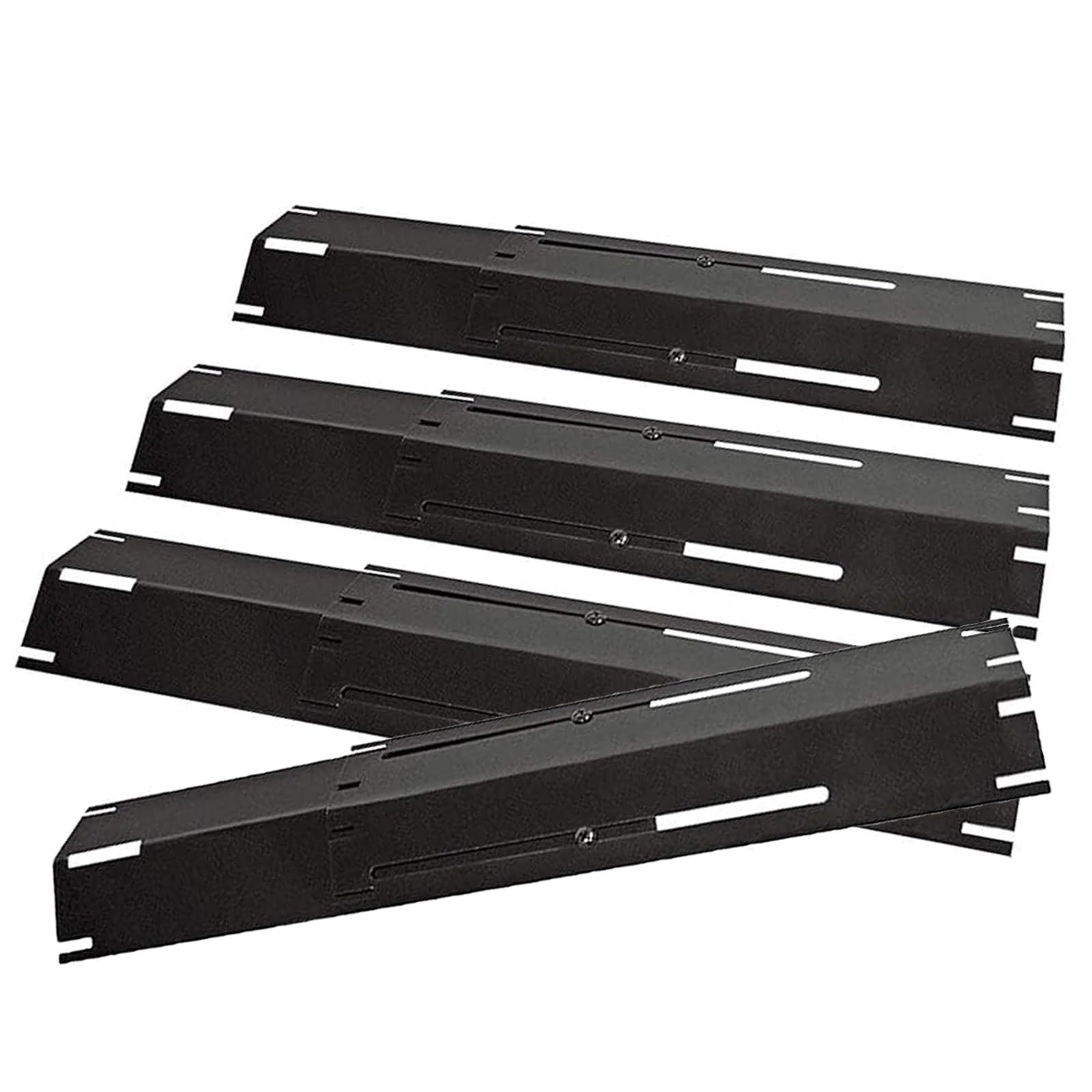 Unicook Barbecue Heat Plate, Heavy Duty Adjustable Porcelain Steel Heat Shield, Gas BBQ Replacement Parts, Length Extends from 29.8cm up to 53.3cm, 4 Pack