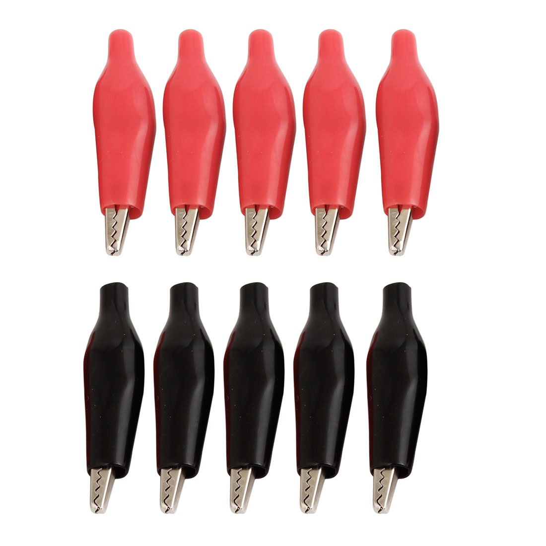 sourcing map 5 Pairs Black Red Electric Testing Probe Insulated Alligator Test Clip