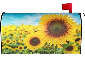 Duduho Sunflower Field Mailbox Cover Magnetic Mailbox Wraps Post Box Cover Décor 21x18 in