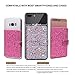 2-Pack Universal Flip Card Holder, ClarksZone Sequin Glitter Wallet Case [3M Adhesive] Stick On Slim Credit Card ID Card Slots for Apple/Android - Multi-Colored & Pink Glitter