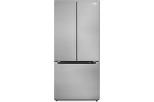 KoolMore KM-RERFDSS-18C 30-Inch and 18.5 cu. ft. Counter Depth French Refrigerator with Three Doors and Deep Freezer in Stainless-Steel, Silver