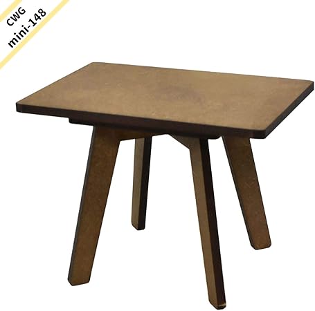 Amazon Cwgmini 0148 Country Wood Garden ミニチュア家具 1 6スケール ローカフェテーブル 長方形 ミディアムブラウン 家具 おもちゃ