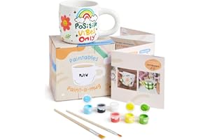 Pott'd Paintables Paint Your Own Mug Kit - DIY Mug Painting Kit for Adults. Ceramic Painting Kit for Adults Includes Mugs, Paints, Brushes and Painting Inspiration Guide