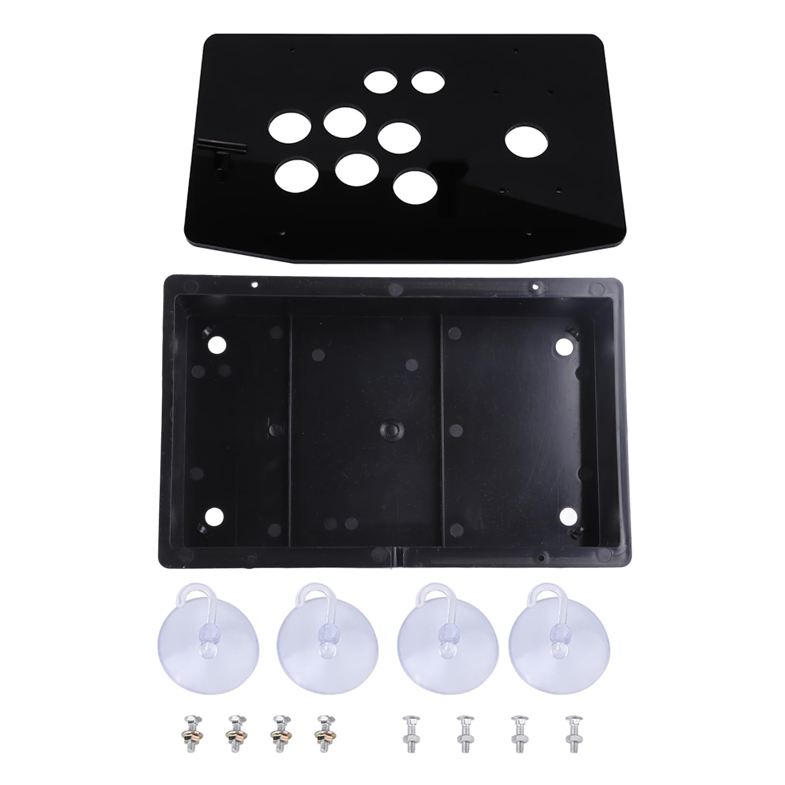 Walfront Black Acrylic Panel Case DIY Kits Set Replacement for Game