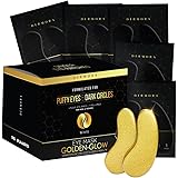 DERMORA Golden Glow Under Eye Patches (15 Pairs Eye Gels) - Rejuvenating Treatment for Dark Circles, Puffy Eyes, Refreshing, 