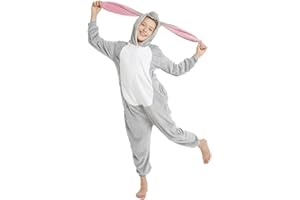 ABENCA Easter Kids Bunny Onesie Rabbit Pajamas for Girls Cartoon One Piece Animal Halloween Christmas Cosplay Costume
