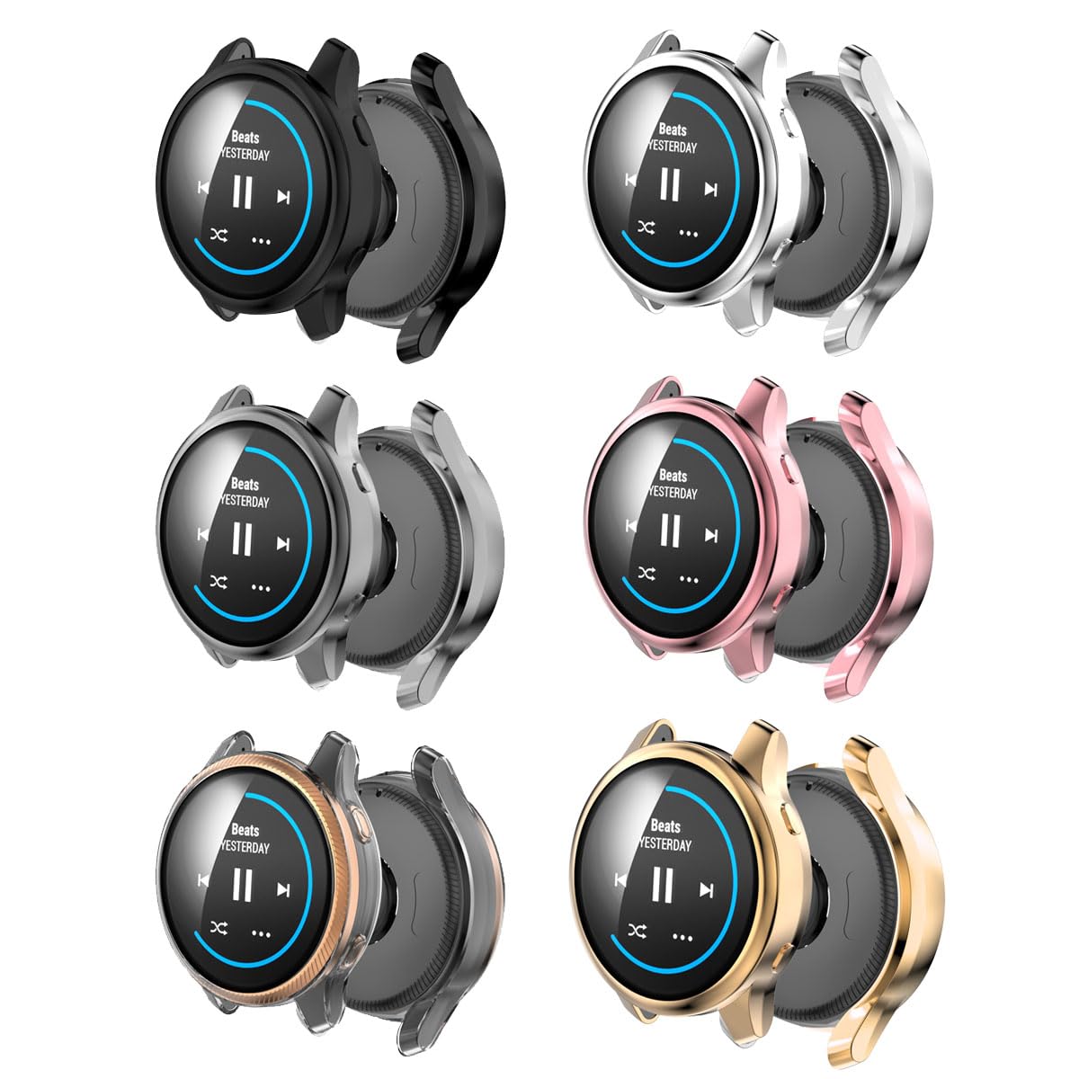 Chofit Cases Compatible with Garmin Venu Case, Screen Protector Film All-around Protective Case Watch Cover Bumper Shell Cover for Venu Smart Watch Only (6pcs)