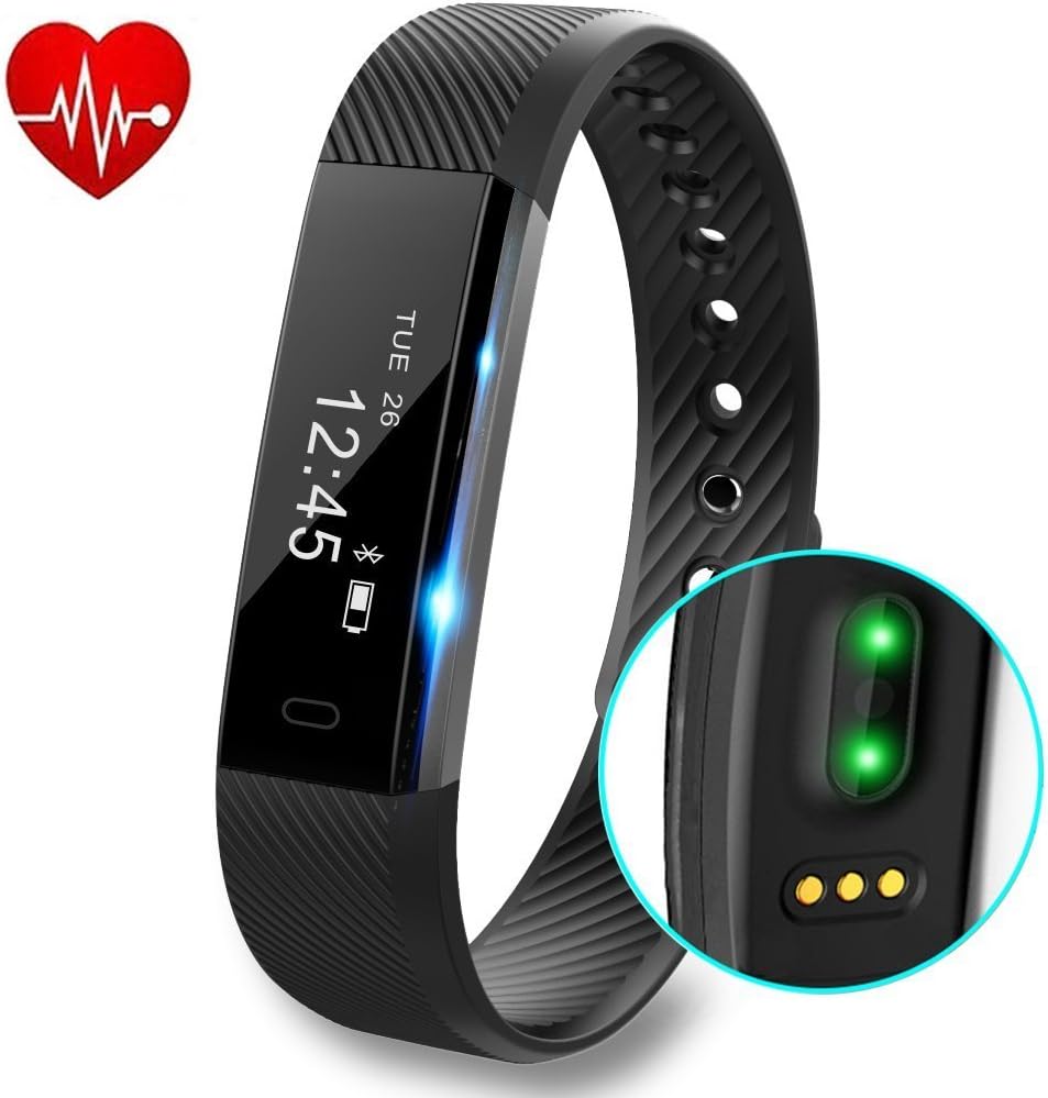 LENDOO Fitness Tracker, Waterproof Smart Bracelet with Heart Rate Monitor Calorie Track Step Counter, Activity Tracker with Sleep Monitor Bluetooth for Android iOS iPhone Samsung Nexus LG