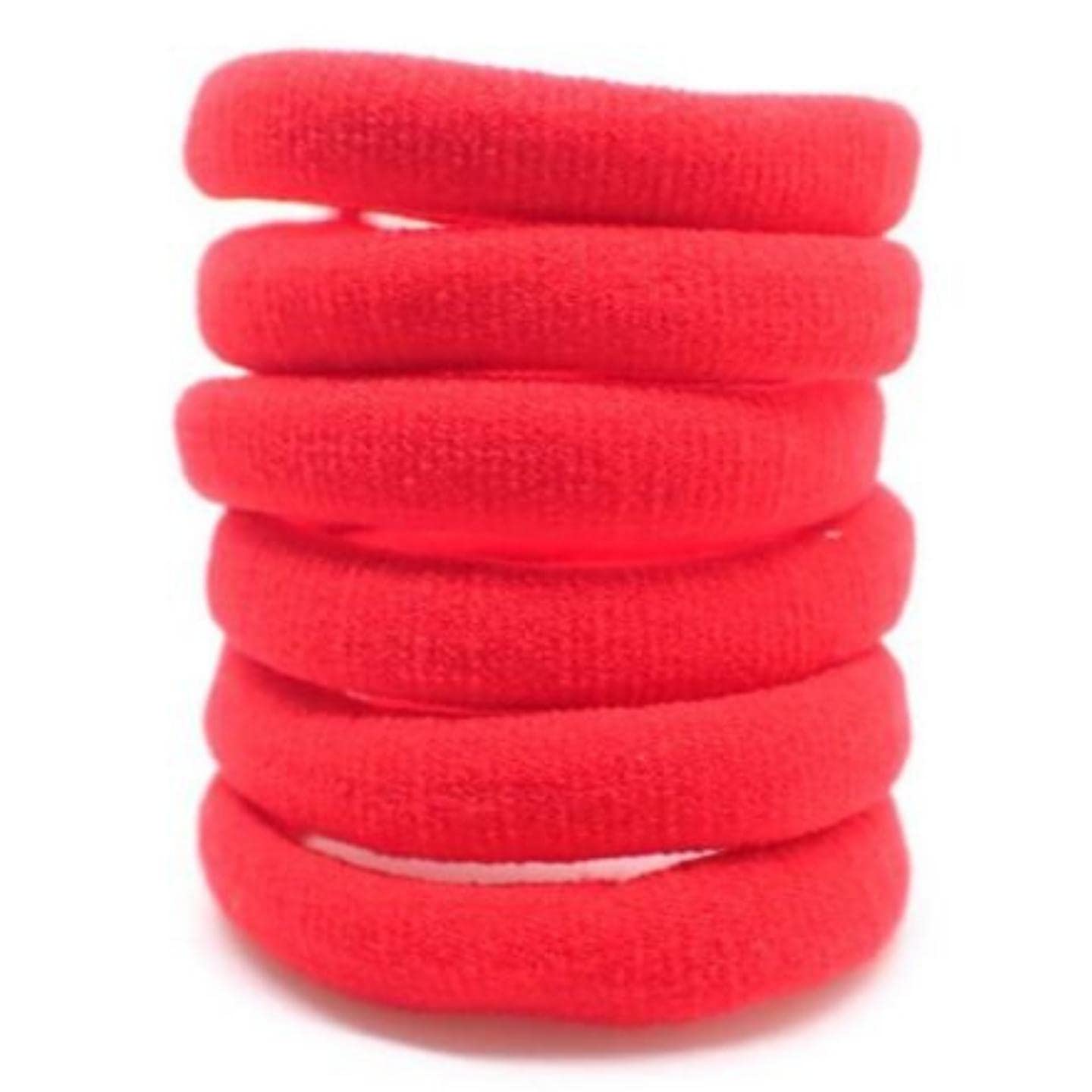 Topkids Accessories Thick Hair Bands for Women and Girls, Hair Bobbles Elastic HairBands Ponytail Holders Hair Ties Hair Elastics Hairbands Women (Red)