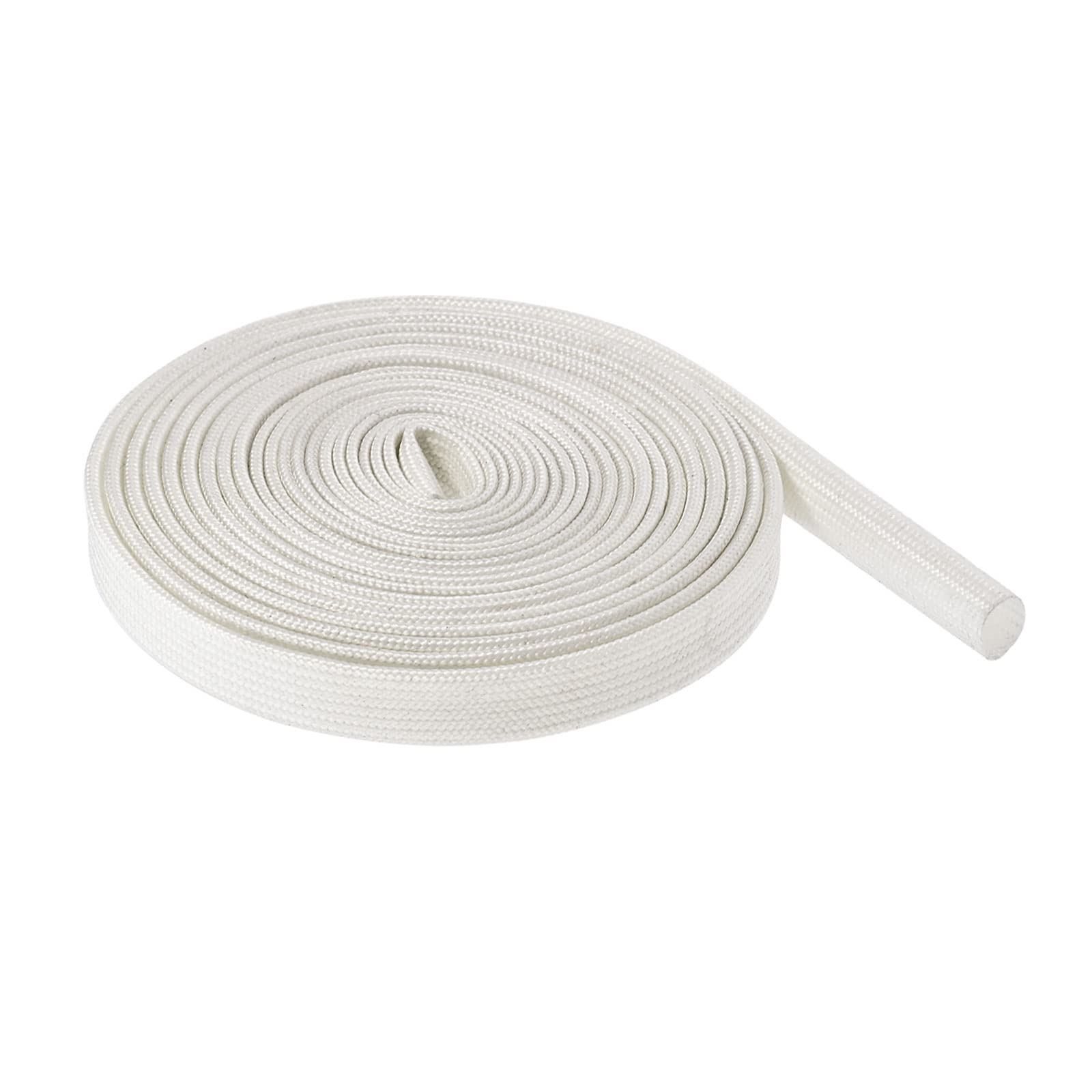 Rebower Silicone Fiberglass Sleeve Insulated Cable Protection Tube [for High-Temperature Applications] - 3M-7mm / White