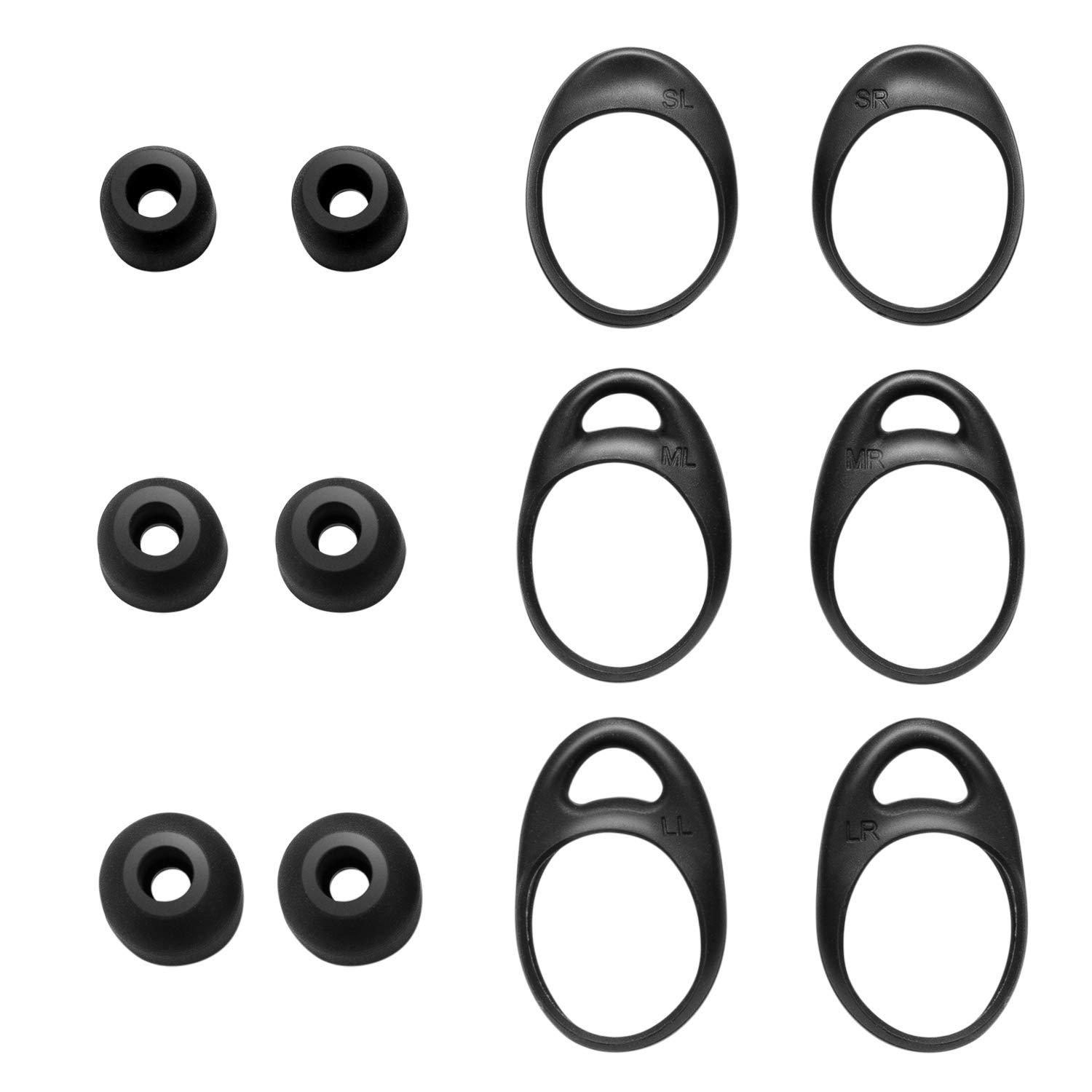 TEEMADE Eartips Wingtips for Headphones,S/M/L 3 Sizes Silicone Ear Tips & Ear Hooks,Fit SM-R140