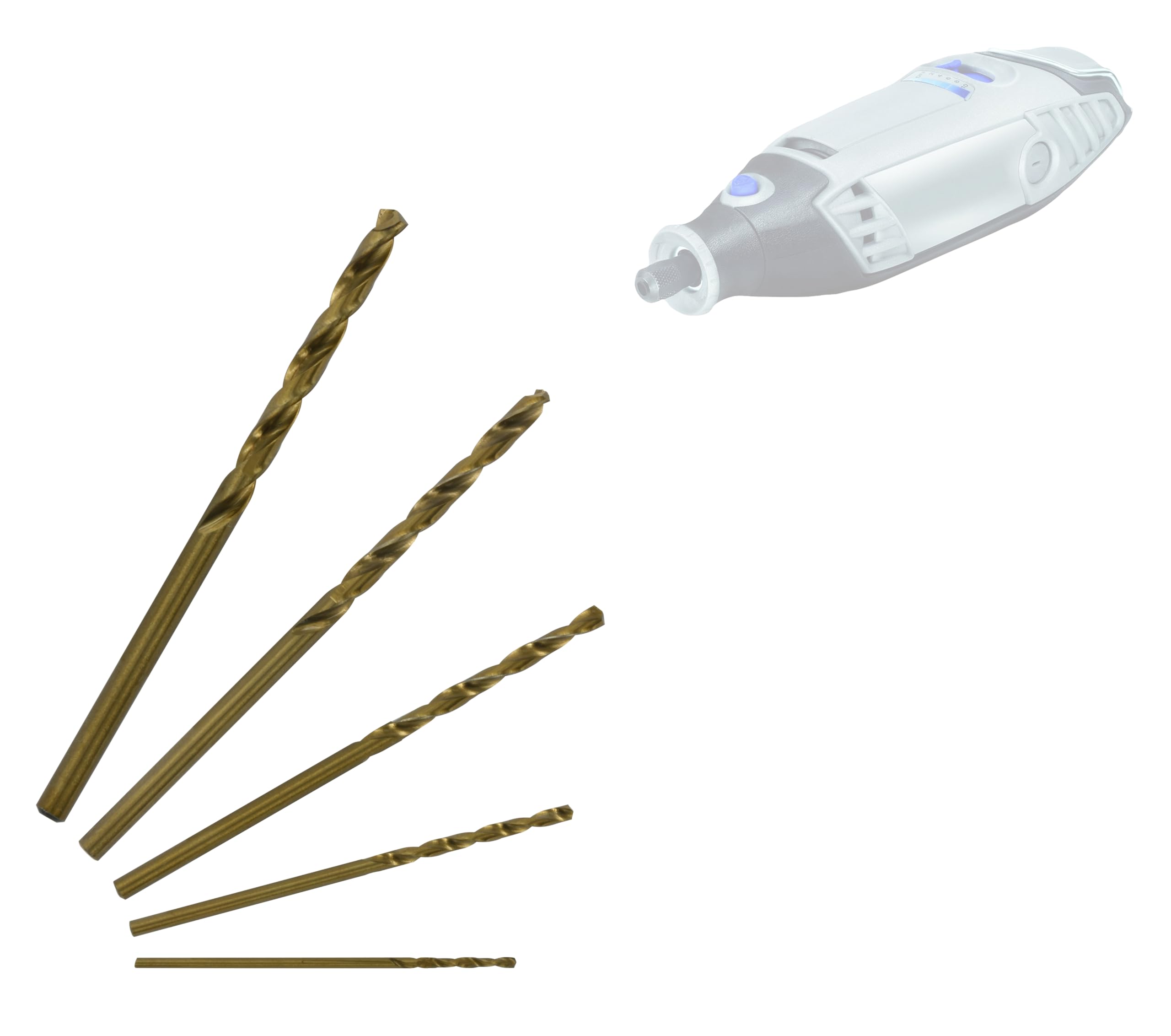 11468570003 5Pcs Metal Cobalt Graduated Technic Drill Bits Set, Bronze