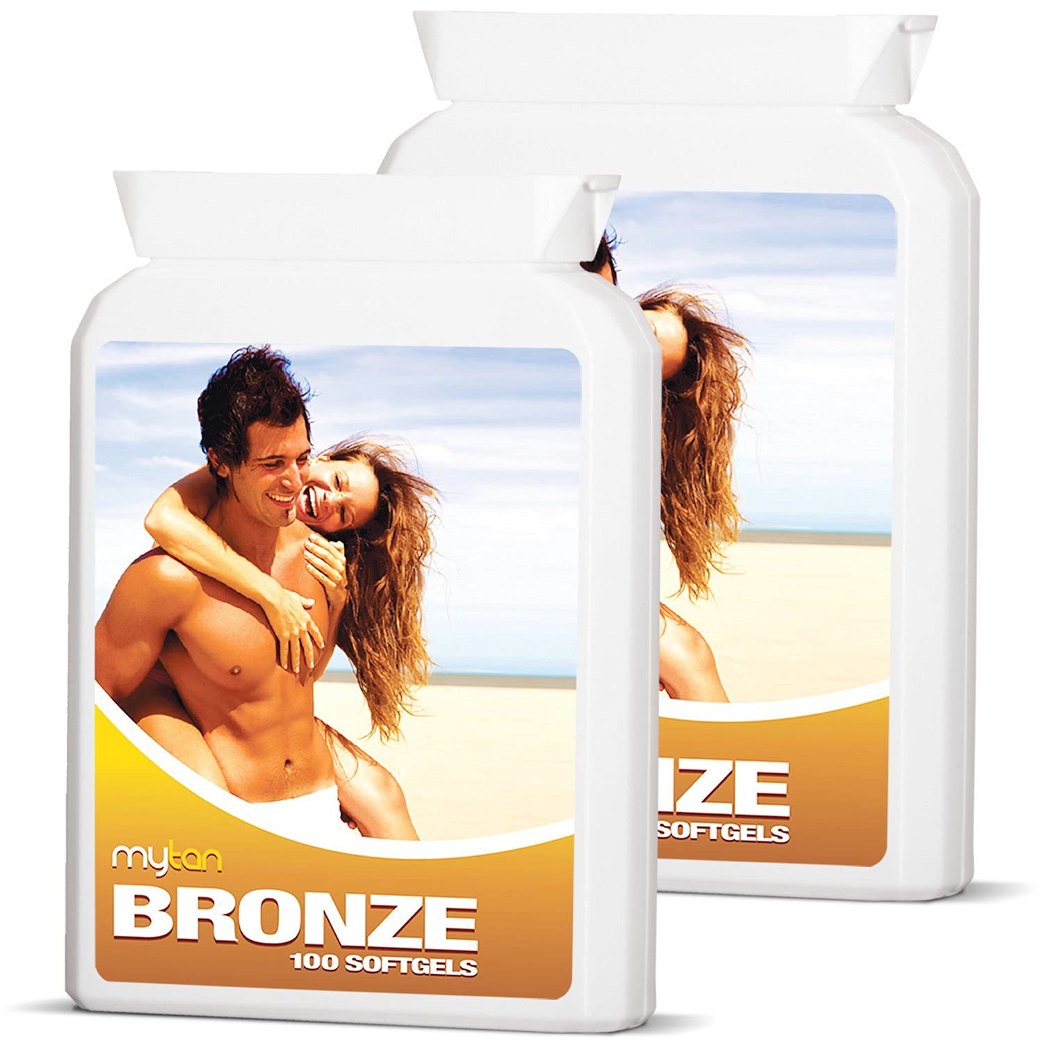 MyTan Bronze Twin Pack Tanning | Over 12-Week Supply | Tanning Pills | Sunless Tan Supplement | 200 Sun Tan Softgels (Pack of 2)