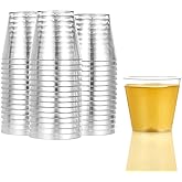 Hanna K. Signature 100 Shot Glasses 2oz Clear Premium Hard Plastic Disposable Cups, Ideal for Jello Shots, Wine Tasting, Condiments, Sauce, Dipping, Samples (12217)