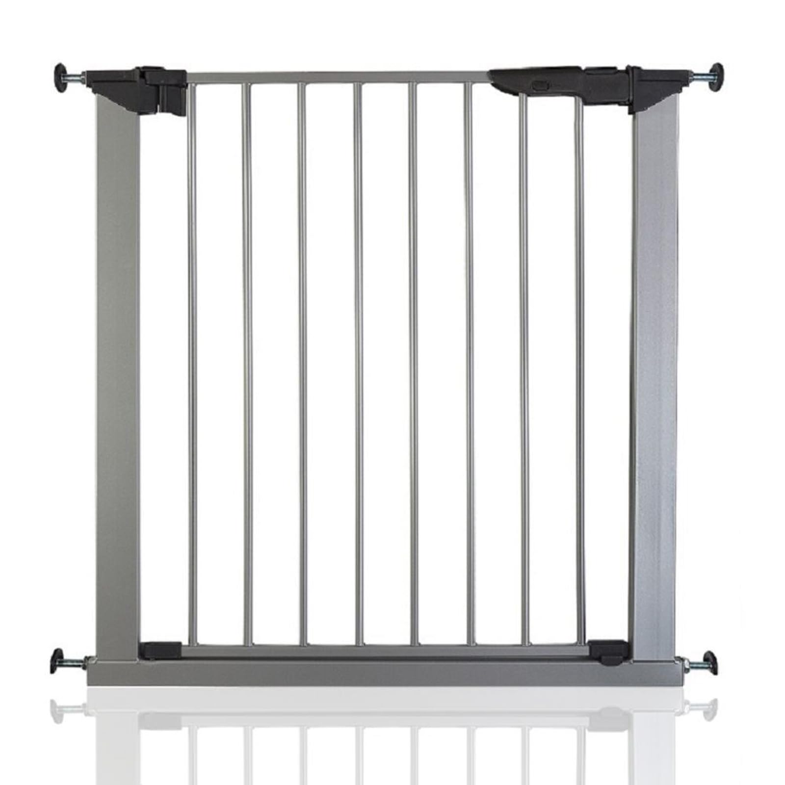 Safetots No Screw Stair Gate, 73.5cm - 79.6cm, Silver, Pressure Fit Baby Gate, Pressure Indicator, No Drilling Required, Safety Barrier, Easy Installation