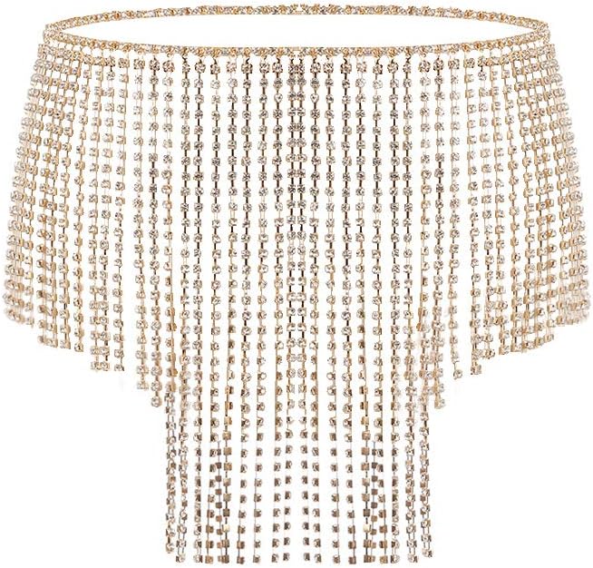 MineSignSexy Belly Chain Womens Rhinestone Body Chain Jewelry Afro Style Swimsuit Bikini Bottom