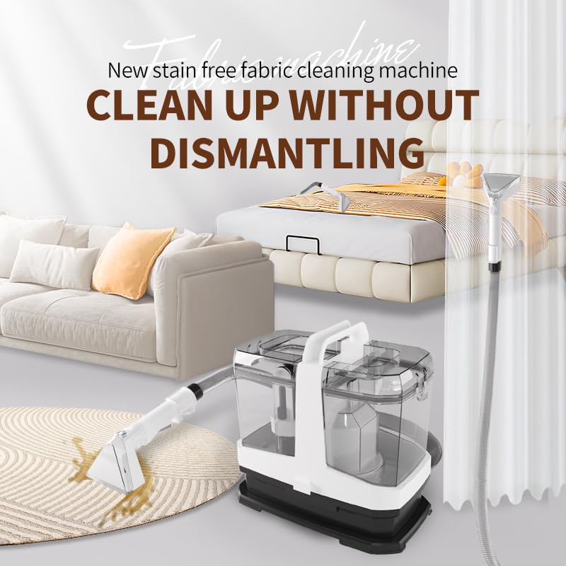 Ronglife Spot Carpet Cleaner | 600W 16KPa Portable Carpet and Upholstery Cleaner | Compact and Lightweight Handheld Carpet Cleaner 1500ml Dual Tank Design | Suitable for Sofa Carpets/Rugs/Stairs